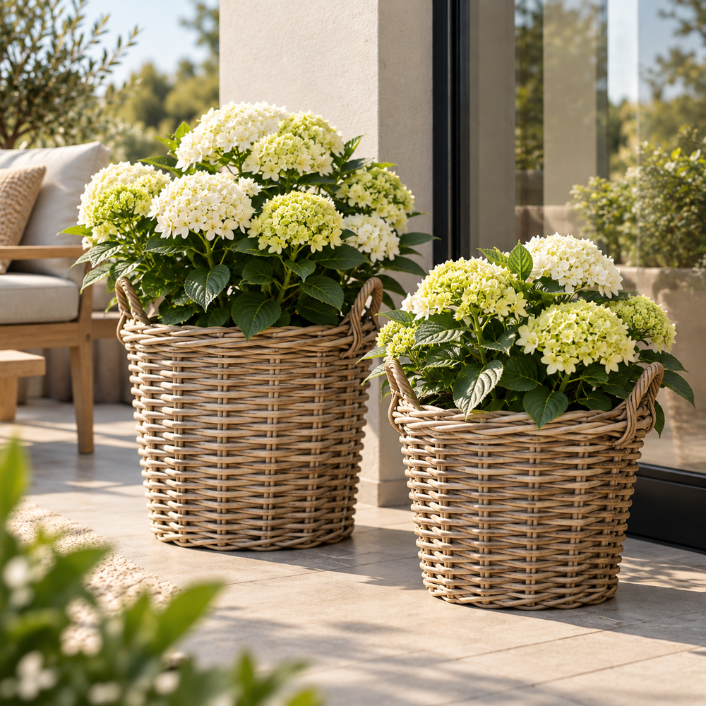 Conical Basket Rattan incl plastic lining Ø50.