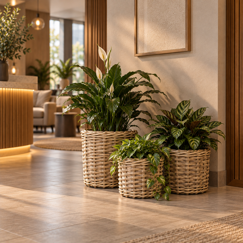 Cylinder Rattan Basket set 3.