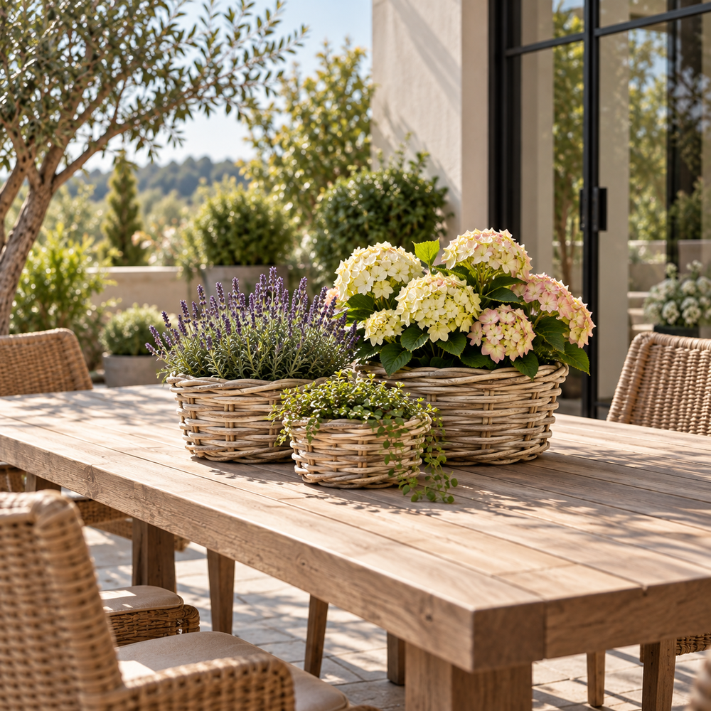 Cylinder Basket Rattan Set 3.