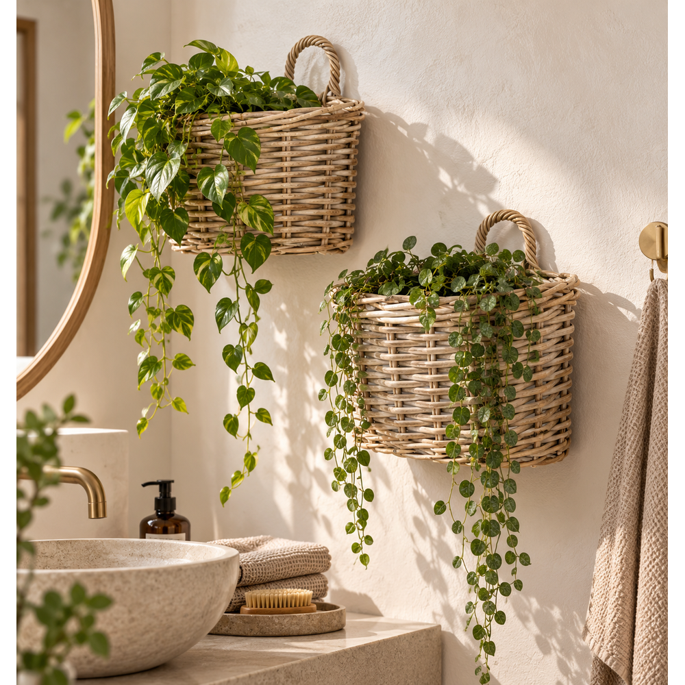 Wallbasket Rattan Basket w/handle 29.