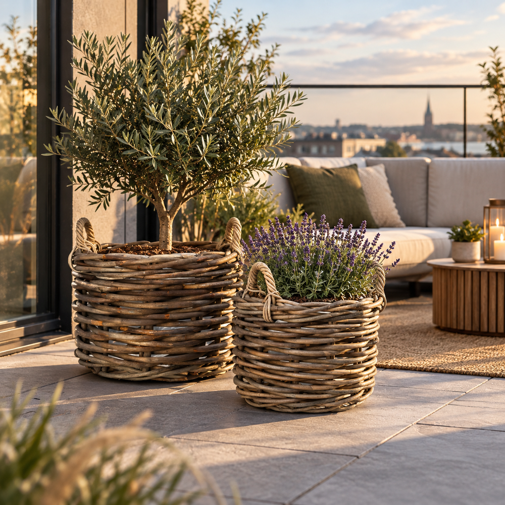 Cylinder Rattan Kubu Set 2.