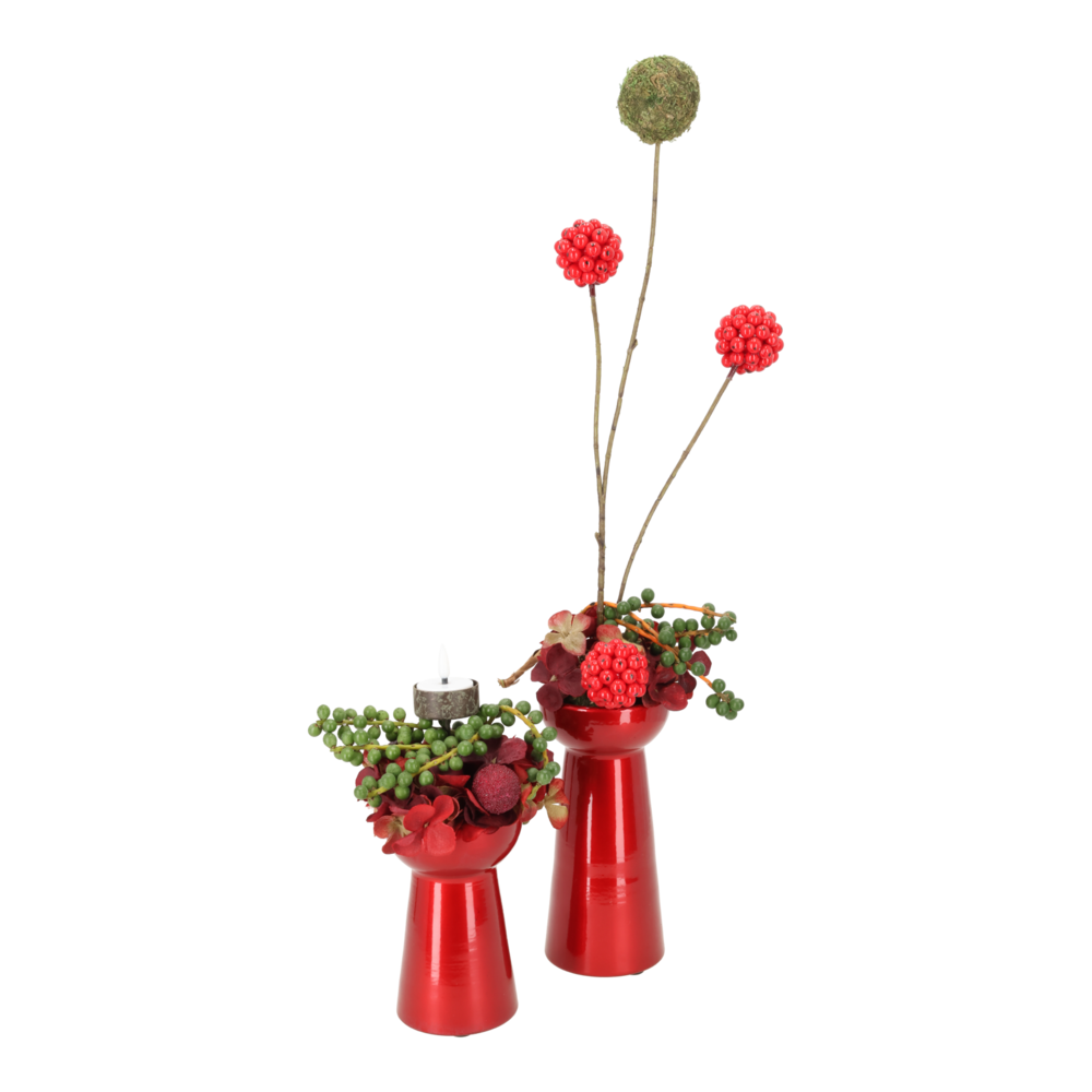 Miljøbillede med Hyacinth Vase High Red.